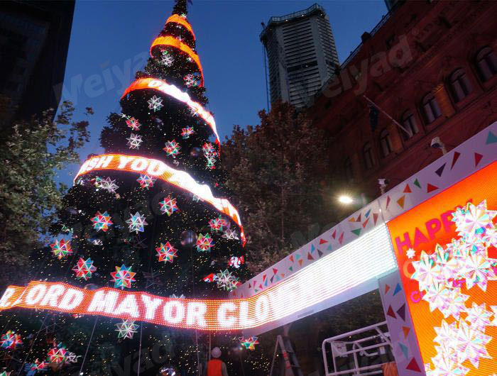 outdoor flexible LED screen application to the Christmas tree decoration