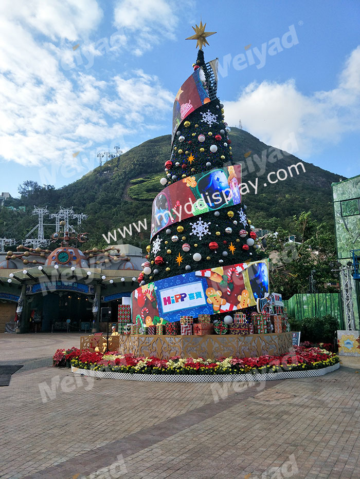 Hong Kong Ocean Park P4 Outdoor LED Christmas Tree Flexible LED Display