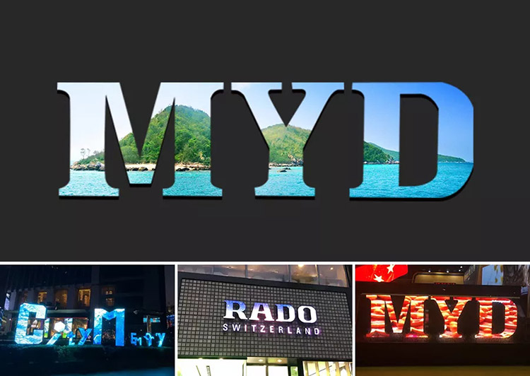 Meiyad letter logo led sign