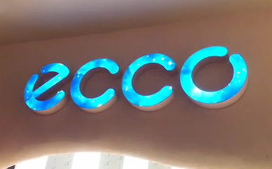 Shanghai ECCO Brand Shop Indoor P2 LED Letter Logo Sign