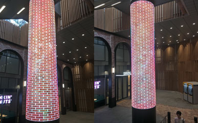P2.5 Flexible Cylindrical LED Screen in Korea Subway Station