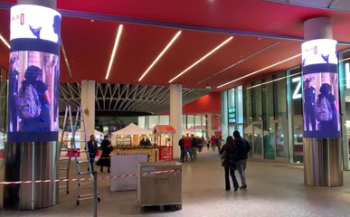 P5 Indoor Cylindrical LED Display in Italy Shopping Mall