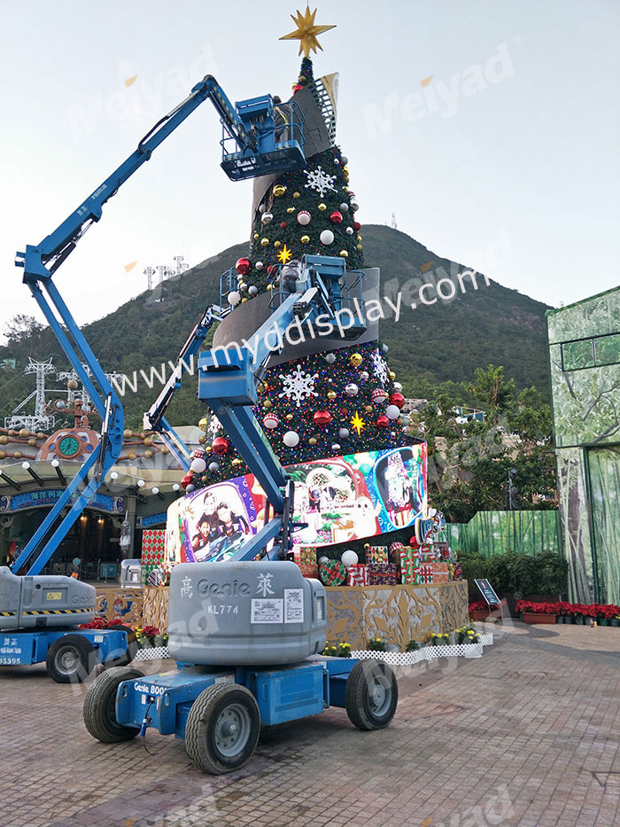 Hong Kong Ocean Park P4 Outdoor LED Christmas Tree Flexible LED Display