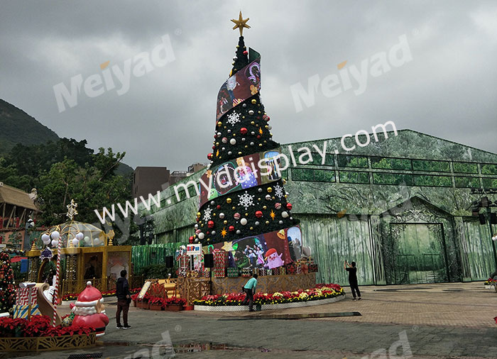 Hong Kong Ocean Park P4 Outdoor LED Christmas Tree Flexible LED Display