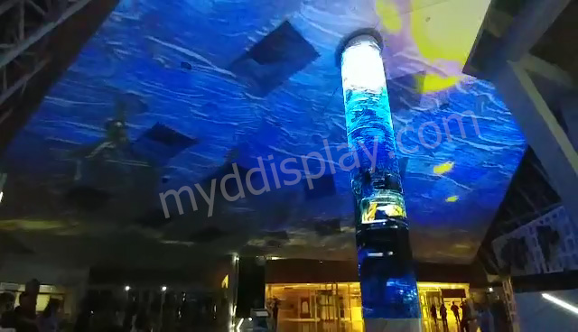 Seoul Shopping Mall P2.5 Cylindrical Flexible LED Display