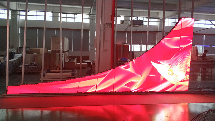 the petal of the flower p3 outdoor flexible led screen was testing