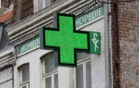 Double Sides Outdoor LED Pharmacy Cross Sign Board
