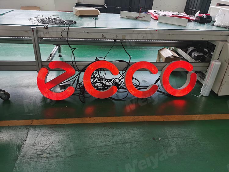 Shanghai ECCO Brand Shop Indoor P2 LED Letter Logo Sign