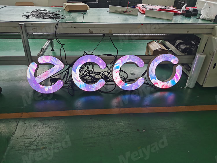 Shanghai ECCO Brand Shop Indoor P2 LED Letter Logo Sign