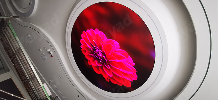 P2 Circular Flexible LED Screen With Curved Surface in Bank