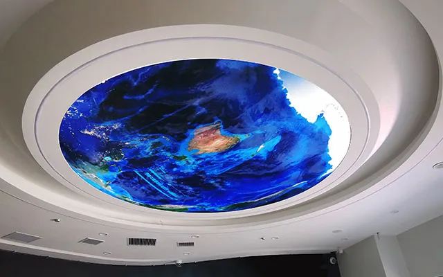 P2 Circular Flexible LED Screen With Curved Surface in Bank