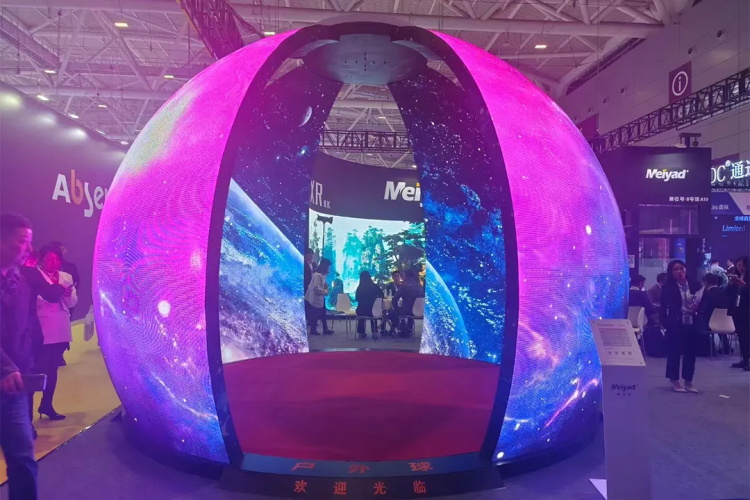 Meiyad indoor P2 and outdoor P5 sphere led screens in ISLE 2024