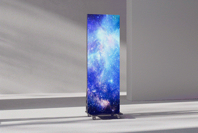 Four LED Posters can be linked together for synchronized and seamless playback