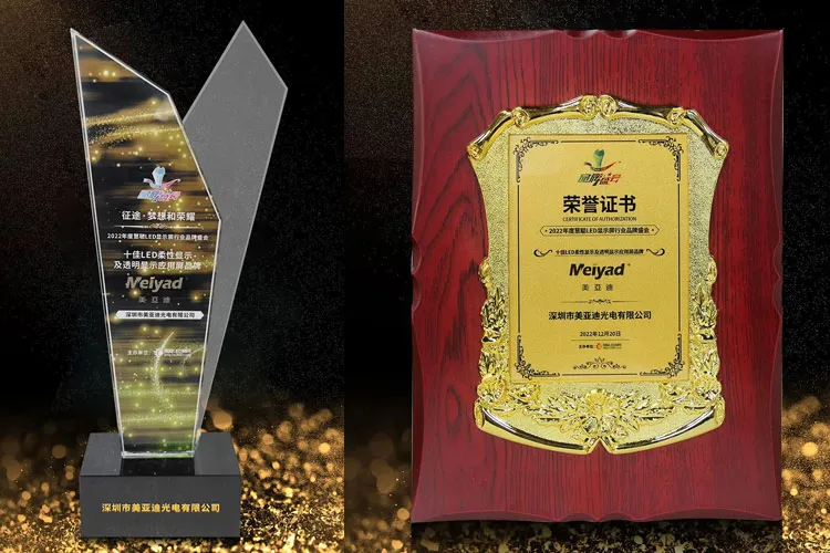Meiyad Won the 2022 "Top Ten Flexible LED Display and Transparent LED Screen Brands"