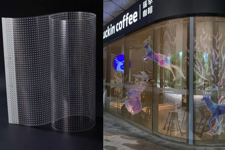 Meiyad transparent flex led screen is softness