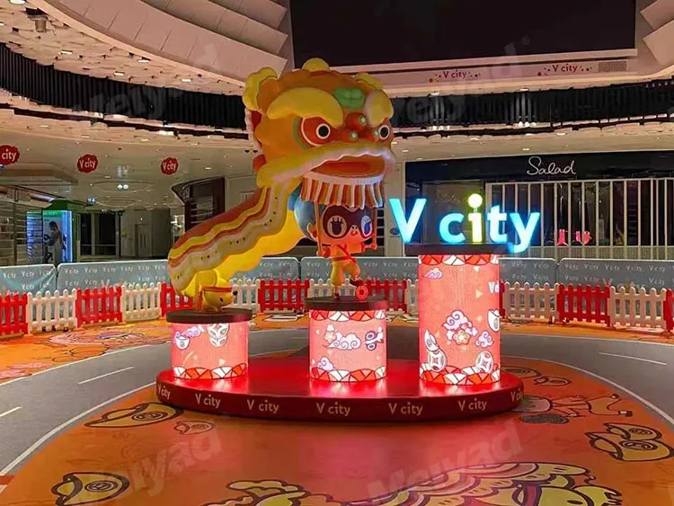 P4 Cylindrical LED Display in Hong Kong Shopping Mall
