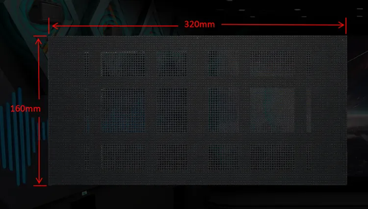 The standard module size is 320 x 160mm