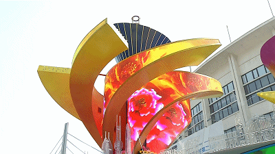 6 pcs P3 outdoor flexible led screens make up a flower