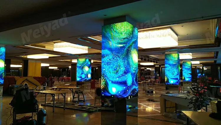 P4 Cube LED Display in Suzhou Hotel, 8 pillars, 67sqm