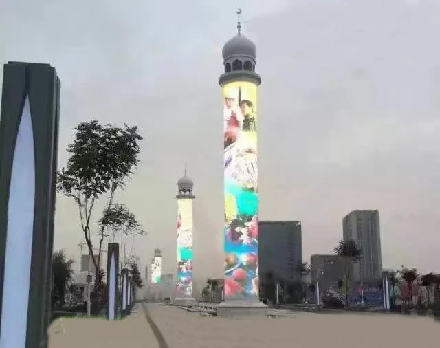 Outdoor cylinder LED screen