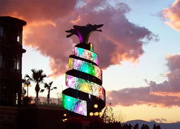 Outdoor flexible LED screen application to outdoor decoration